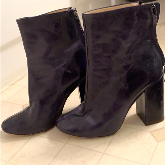 Zara Shoes - Zara Navy Leather Boots